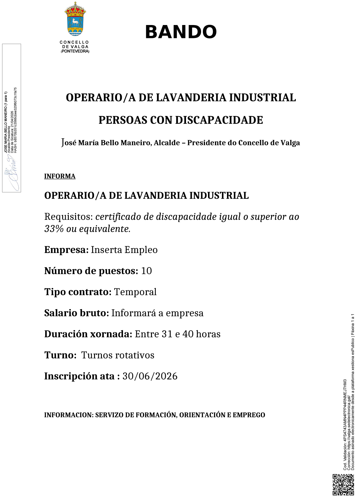 OFERTA LAVANDERIA